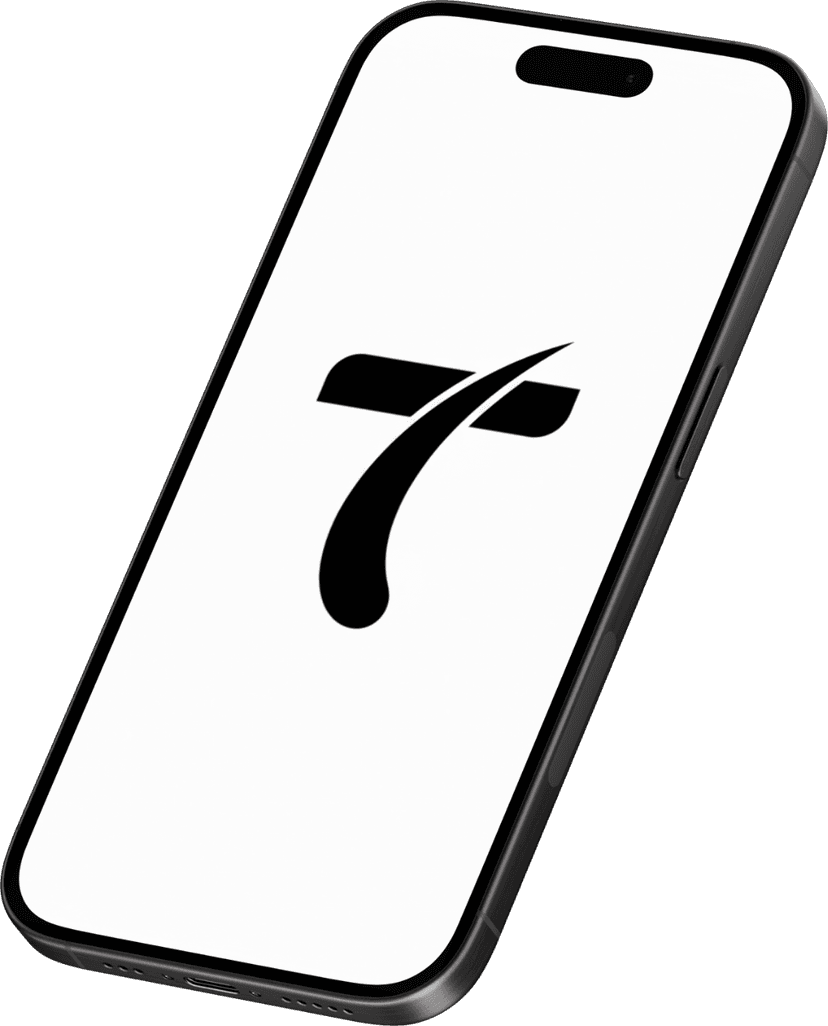 Phone mockup showing travel app